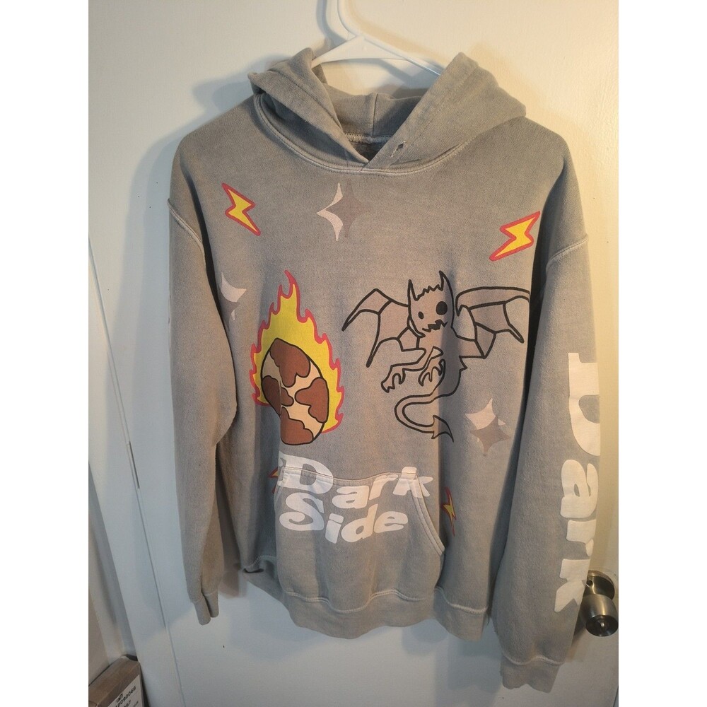 PacSun Dark Side Graphic Hoodie Mens Small Gray Y2K Streetwear Pullover...